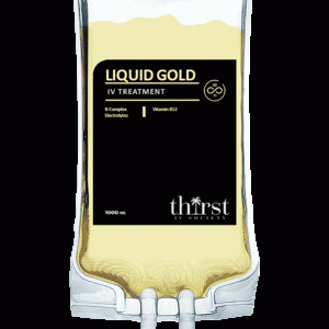 Liquid Gold hydration IV treatment by Thirst IV Society
